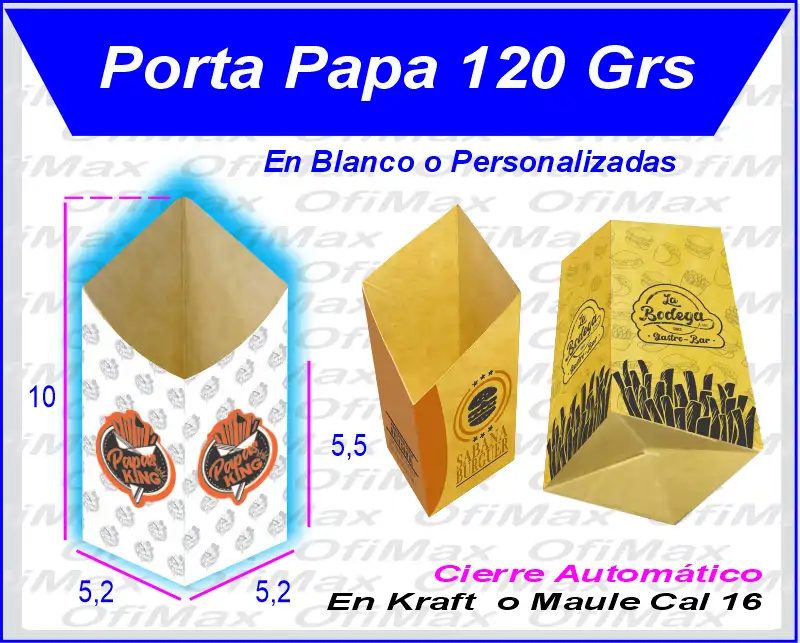 cajas porta papas fritas de 120 grs, Bogota, colombia